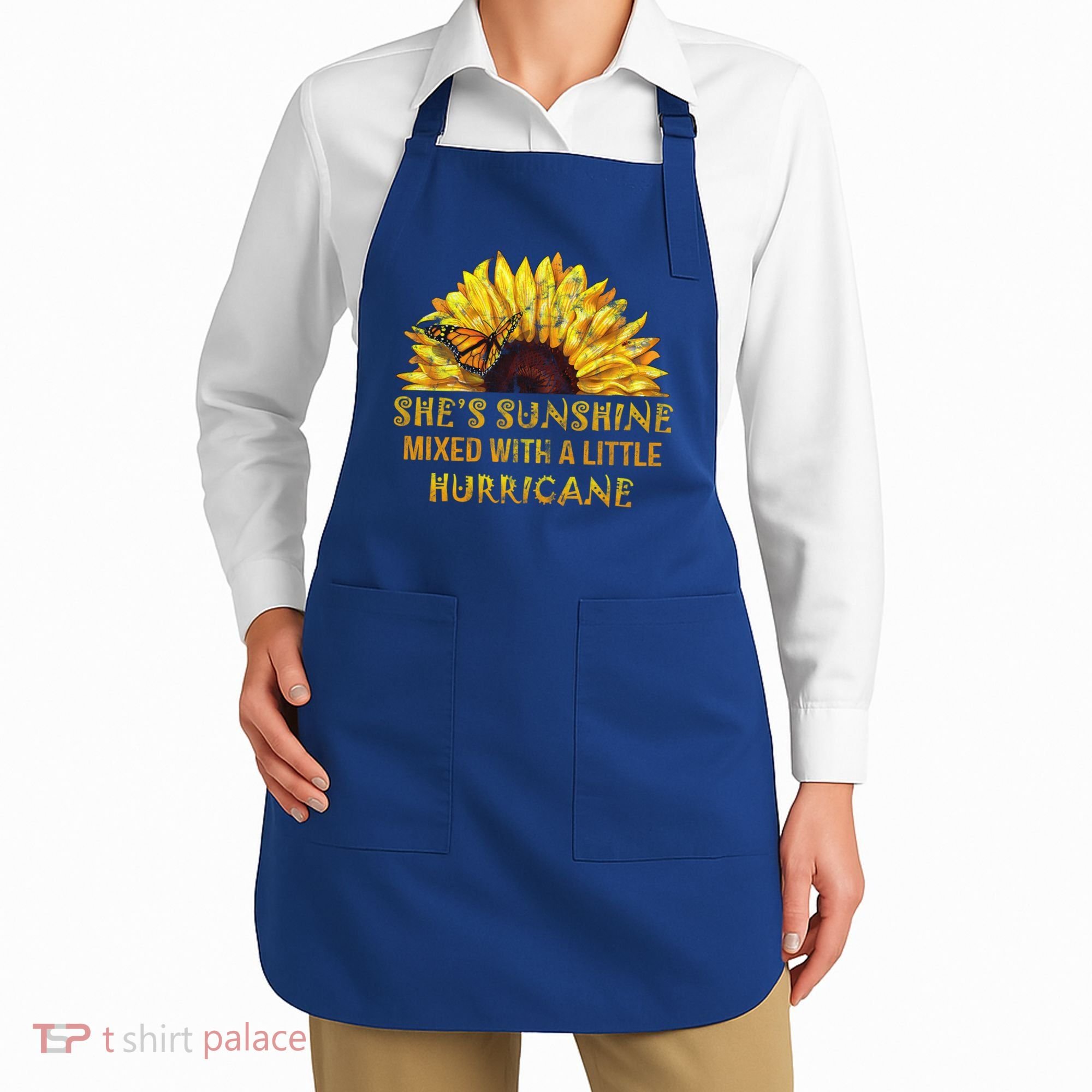 She's Sunshine Mixed With A Little Hurricane Sunflower Meaningful Gift Apron
