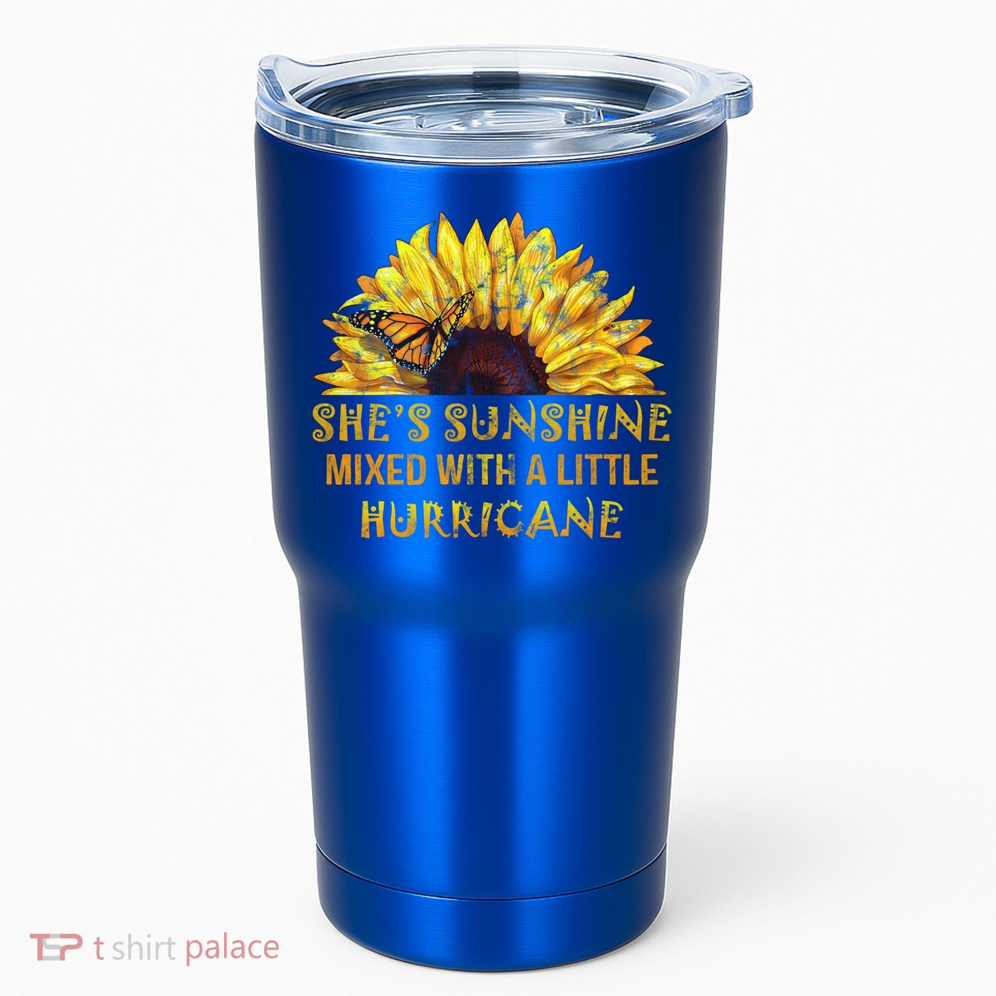 She's Sunshine Mixed With A Little Hurricane Sunflower Meaningful Gift Tumbler