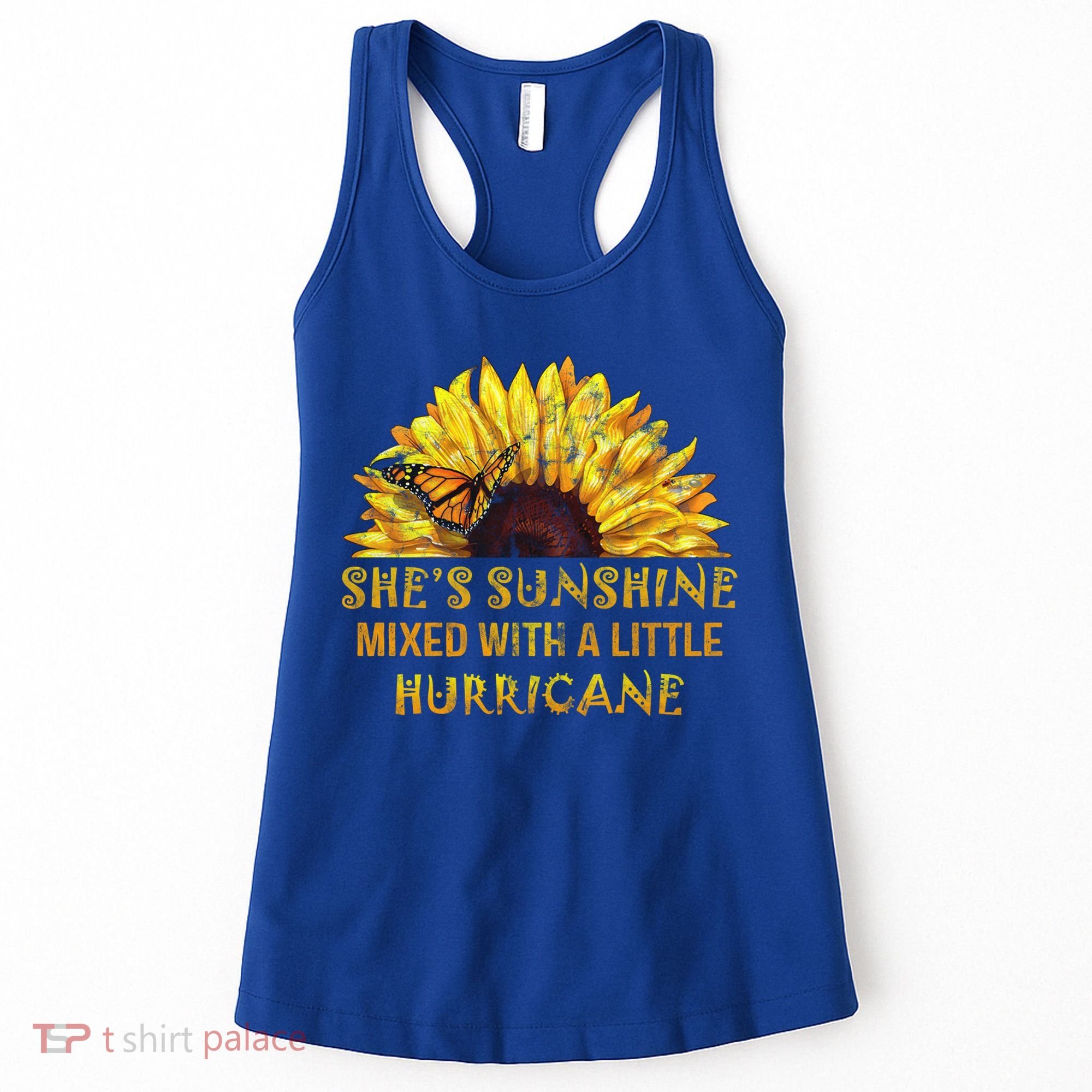 She's Sunshine Mixed With A Little Hurricane Sunflower Meaningful Gift Women's Tank Top