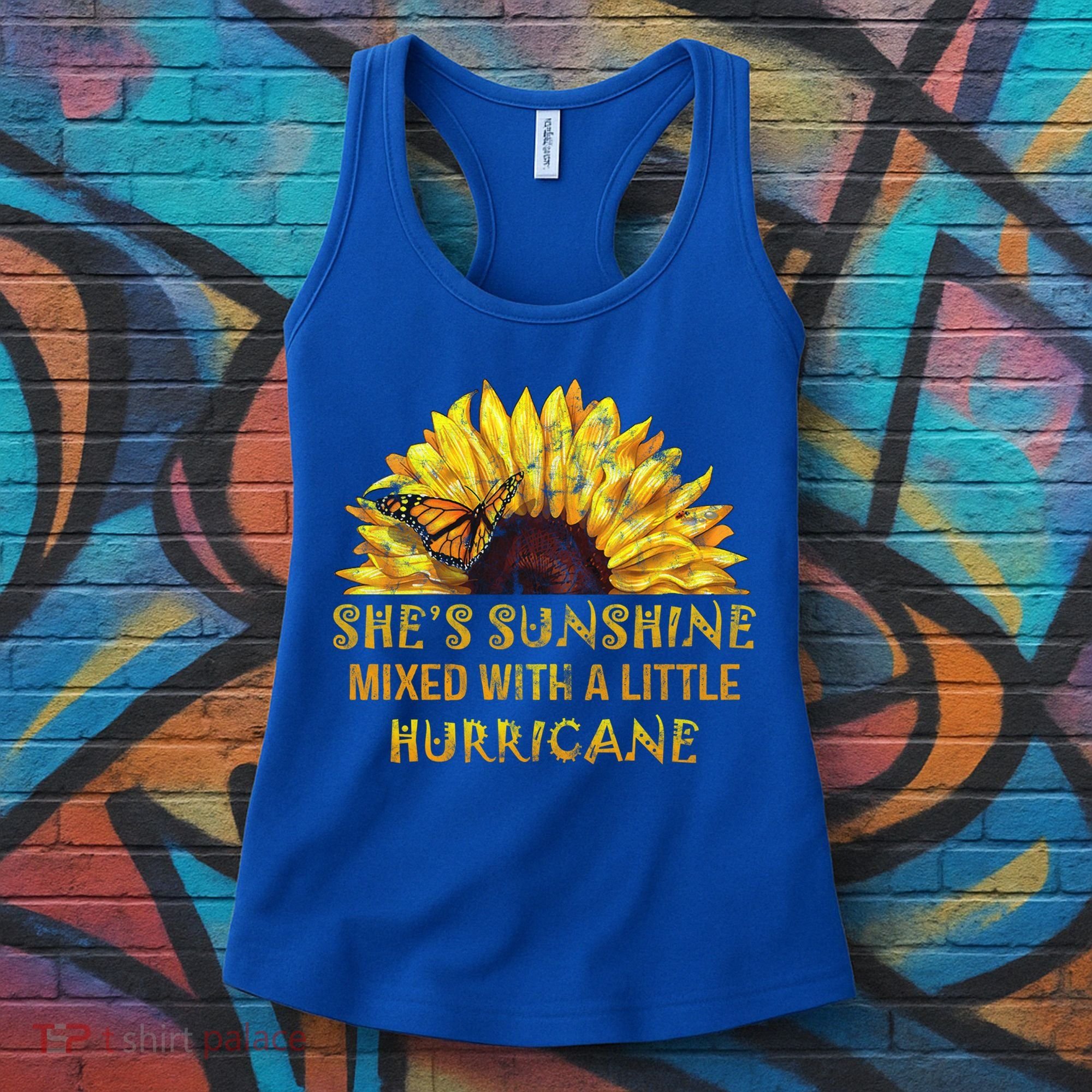 She's Sunshine Mixed With A Little Hurricane Sunflower Meaningful Gift Women's Tank Top