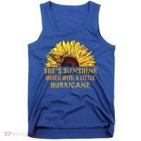 She's Sunshine Mixed With A Little Hurricane Sunflower Meaningful Gift Tank Top thumb 0