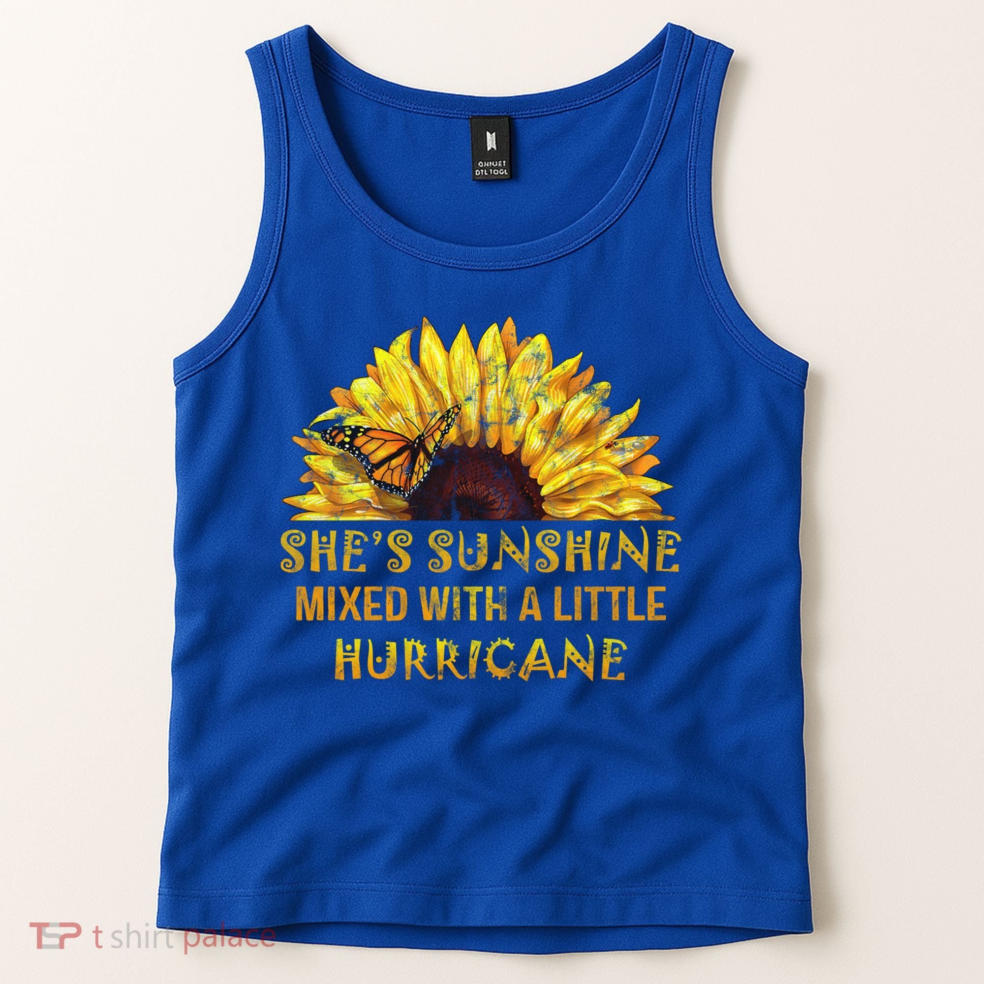 She's Sunshine Mixed With A Little Hurricane Sunflower Meaningful Gift Tank Top