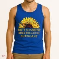 She's Sunshine Mixed With A Little Hurricane Sunflower Meaningful Gift Tank Top thumb 3