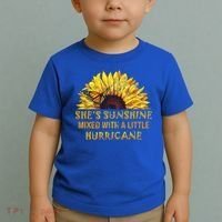 She's Sunshine Mixed With A Little Hurricane Sunflower Meaningful Gift Toddler T-Shirt thumb 2