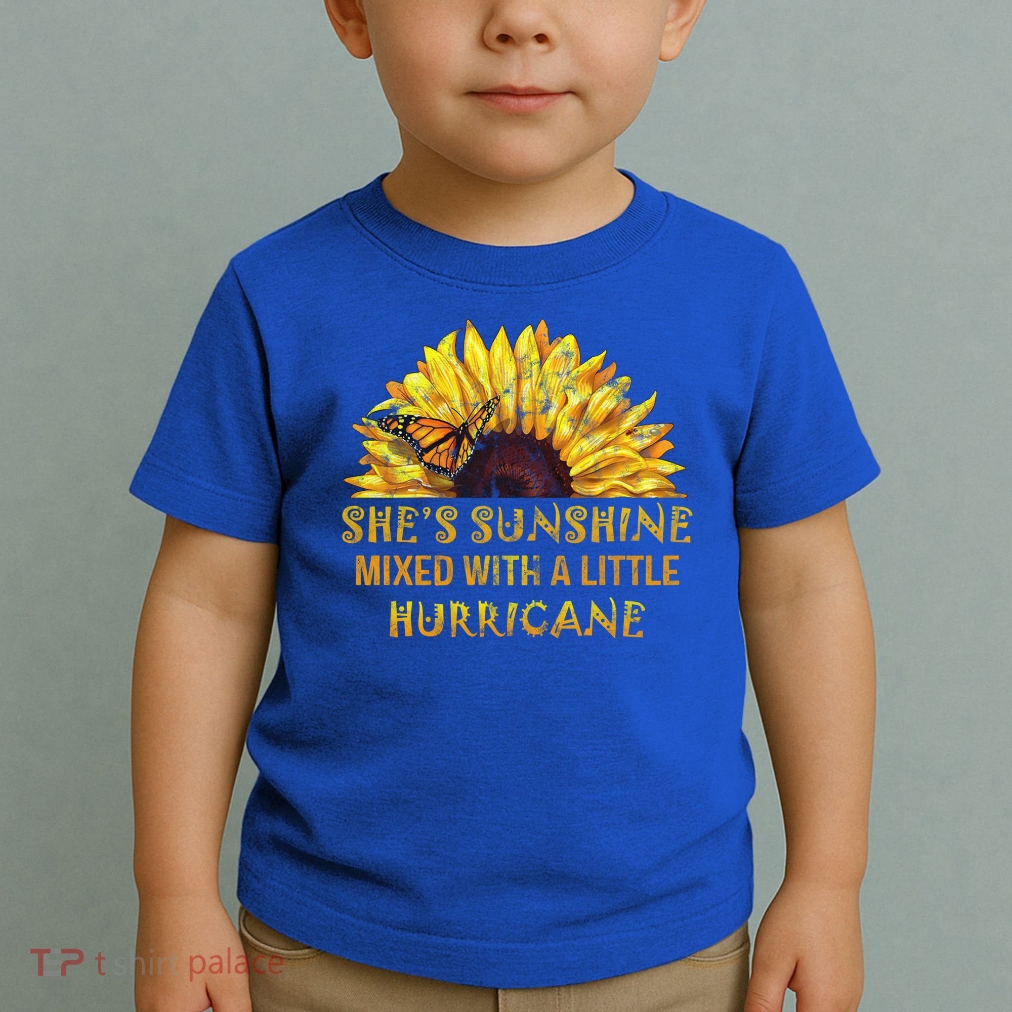 She's Sunshine Mixed With A Little Hurricane Sunflower Meaningful Gift Toddler T-Shirt