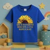 She's Sunshine Mixed With A Little Hurricane Sunflower Meaningful Gift Toddler T-Shirt thumb 3