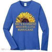 She's Sunshine Mixed With A Little Hurricane Sunflower Meaningful Gift Women's Long Sleeve Shirt thumb 0