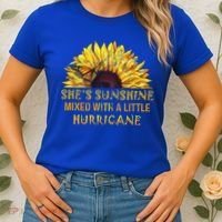 She's Sunshine Mixed With A Little Hurricane Sunflower Meaningful Gift Women's T-Shirt thumb 2