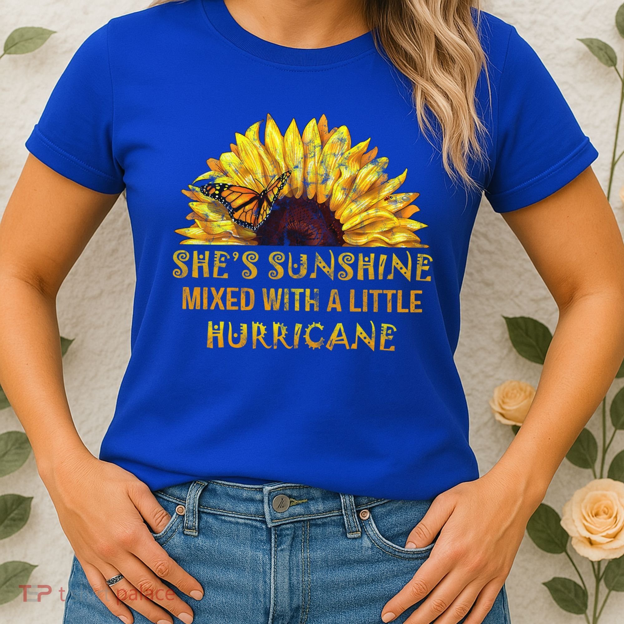 She's Sunshine Mixed With A Little Hurricane Sunflower Meaningful Gift Women's T-Shirt