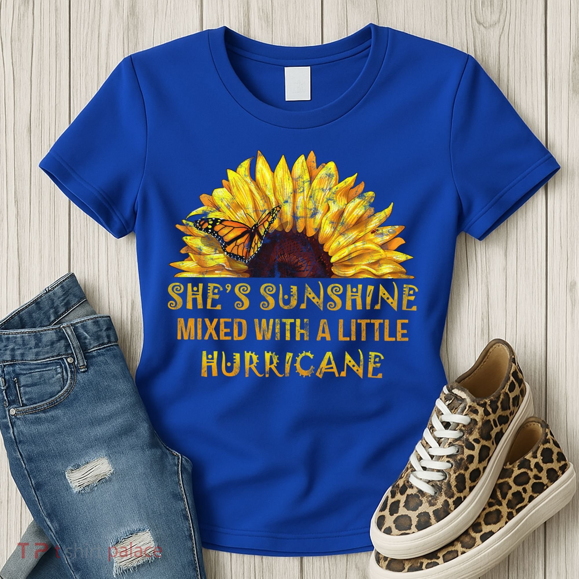She's Sunshine Mixed With A Little Hurricane Sunflower Meaningful Gift Women's T-Shirt
