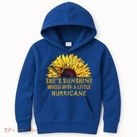 She's Sunshine Mixed With A Little Hurricane Sunflower Meaningful Gift Kids Hoodie thumb 0