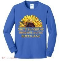 She's Sunshine Mixed With A Little Hurricane Sunflower Meaningful Gift Kids Long Sleeve Shirt thumb 0