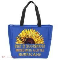 She's Sunshine Mixed With A Little Hurricane Sunflower Meaningful Gift Tote Bag thumb 0