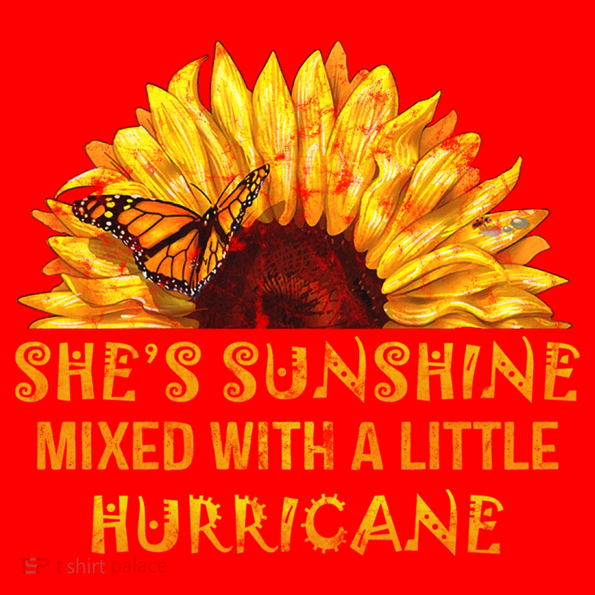 She's Sunshine Mixed With A Little Hurricane Sunflower Meaningful Gift Santa Hat