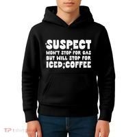 Suspect Social Media Trend Iced Coffee Lover Not Gas Joke Kids Hoodie thumb 4