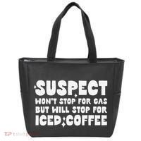 Suspect Social Media Trend Iced Coffee Lover Not Gas Joke Tote Bag thumb 0