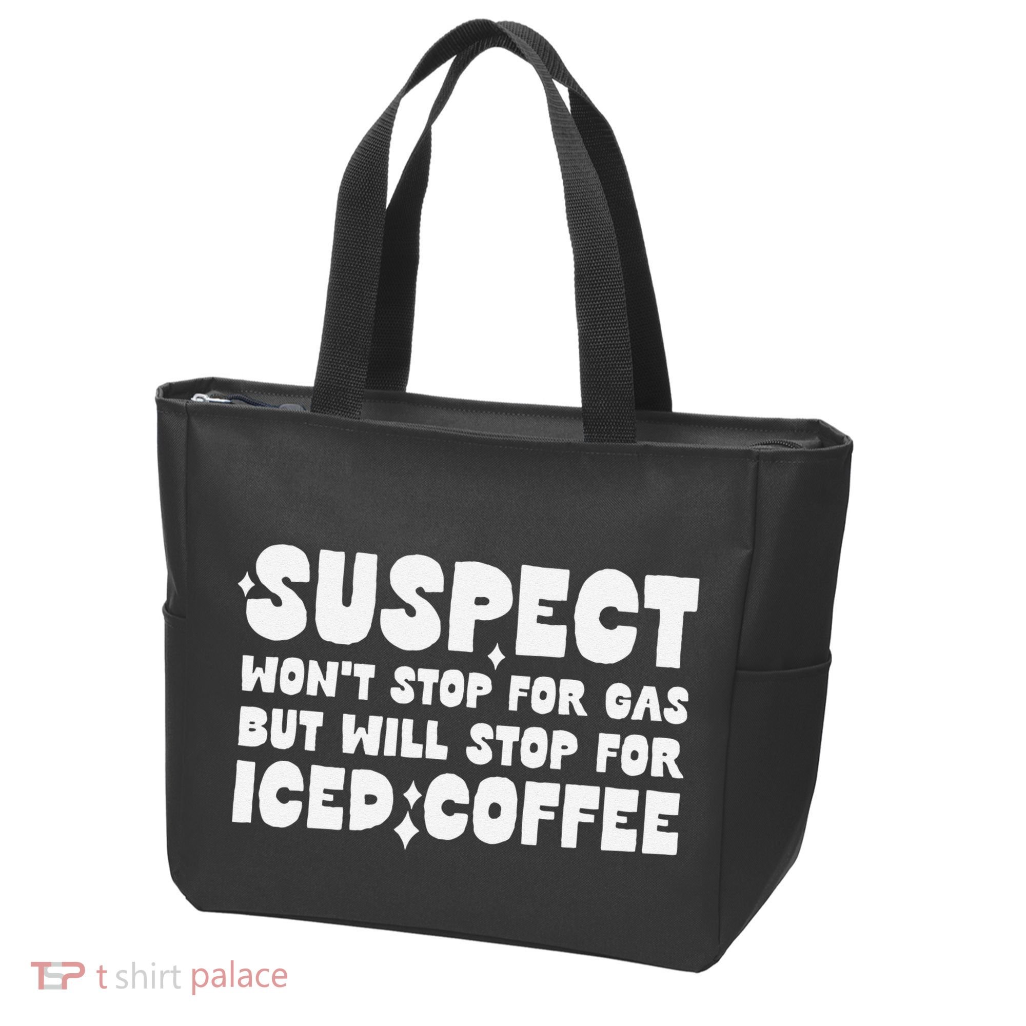 Suspect Social Media Trend Iced Coffee Lover Not Gas Joke Tote Bag