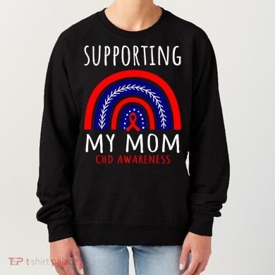 Support Squad Mom Chd Awareness Products Rainbow Graphic Great Gift Women's Sweatshirt