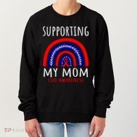 Support Squad Mom Chd Awareness Products Rainbow Graphic Great Gift Women's Sweatshirt thumb 0