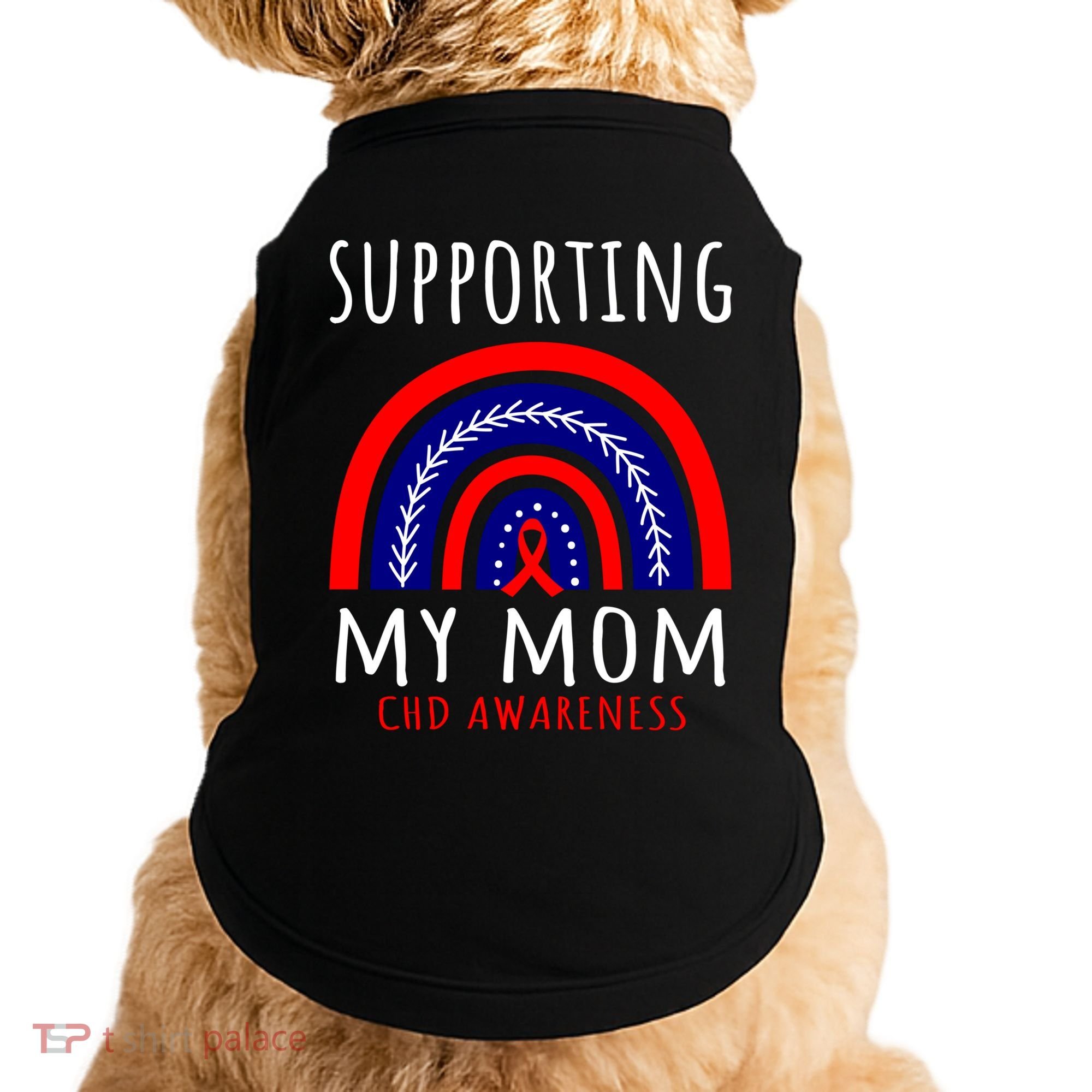 Support Squad Mom Chd Awareness Products Rainbow Graphic Great Gift Doggie Tank