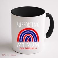 Support Squad Mom Chd Awareness Products Rainbow Graphic Great Gift Coffee Mug thumb 1