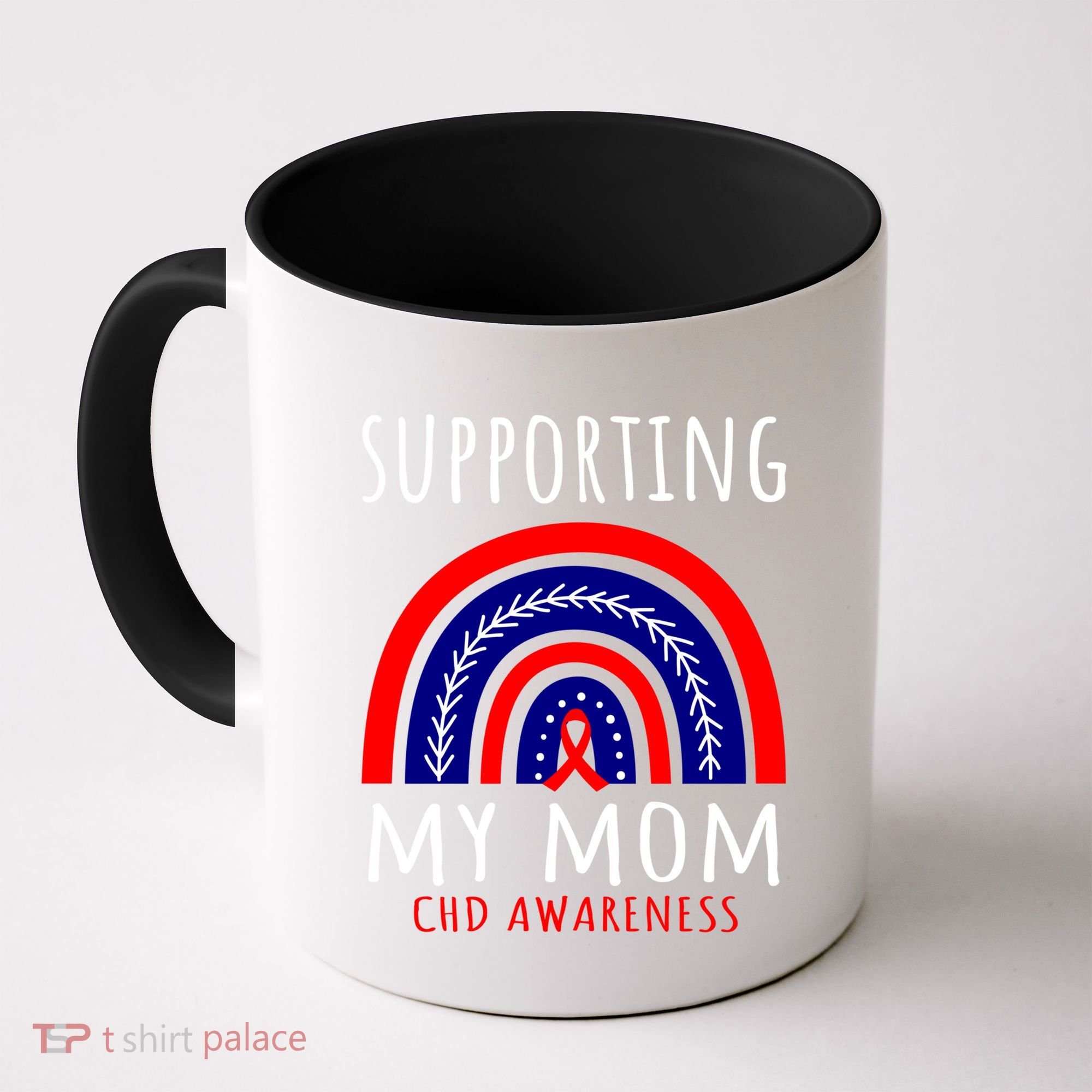 Support Squad Mom Chd Awareness Products Rainbow Graphic Great Gift Coffee Mug