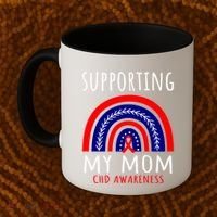 Support Squad Mom Chd Awareness Products Rainbow Graphic Great Gift Coffee Mug thumb 2