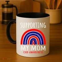 Support Squad Mom Chd Awareness Products Rainbow Graphic Great Gift Coffee Mug thumb 4