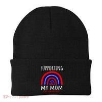 Support Squad Mom Chd Awareness Products Rainbow Graphic Great Gift Beanie thumb 0