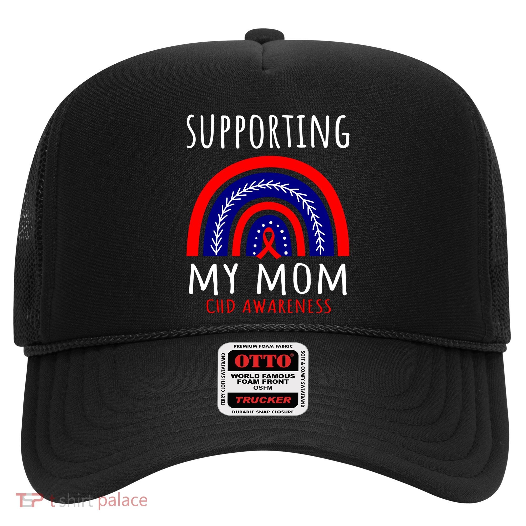 Support Squad Mom Chd Awareness Products Rainbow Graphic Great Gift Hat