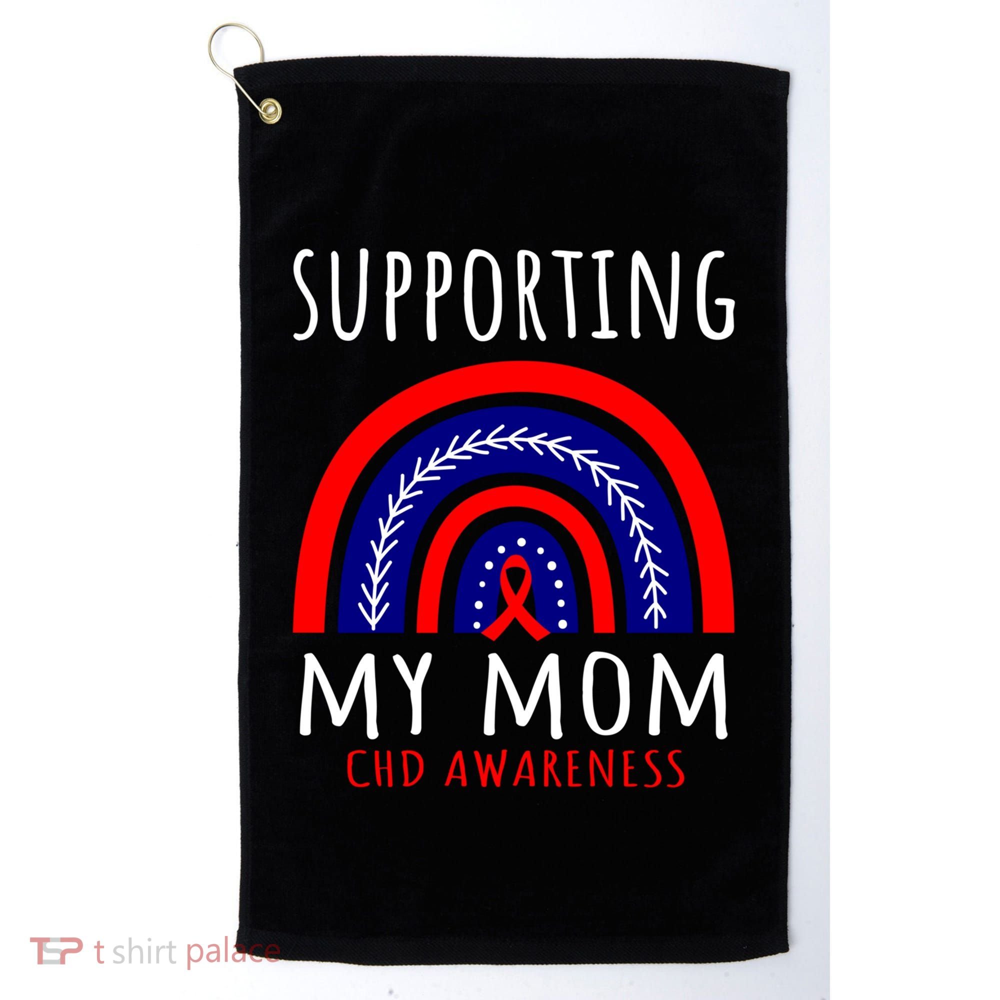 Support Squad Mom Chd Awareness Products Rainbow Graphic Great Gift Golf Towel