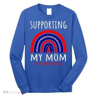 Support Squad Mom Chd Awareness Products Rainbow Graphic Great Gift Long Sleeve Shirt