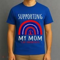 Support Squad Mom Chd Awareness Products Rainbow Graphic Great Gift T-Shirt thumb 3