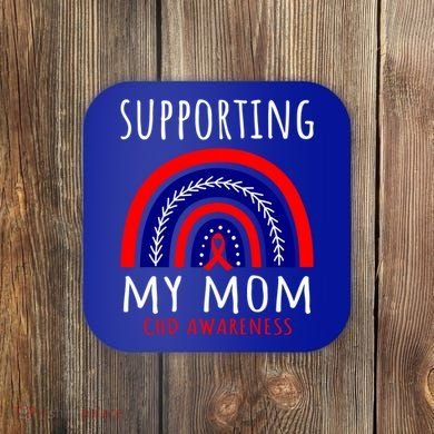 Support Squad Mom Chd Awareness Products Rainbow Graphic Great Gift Coaster