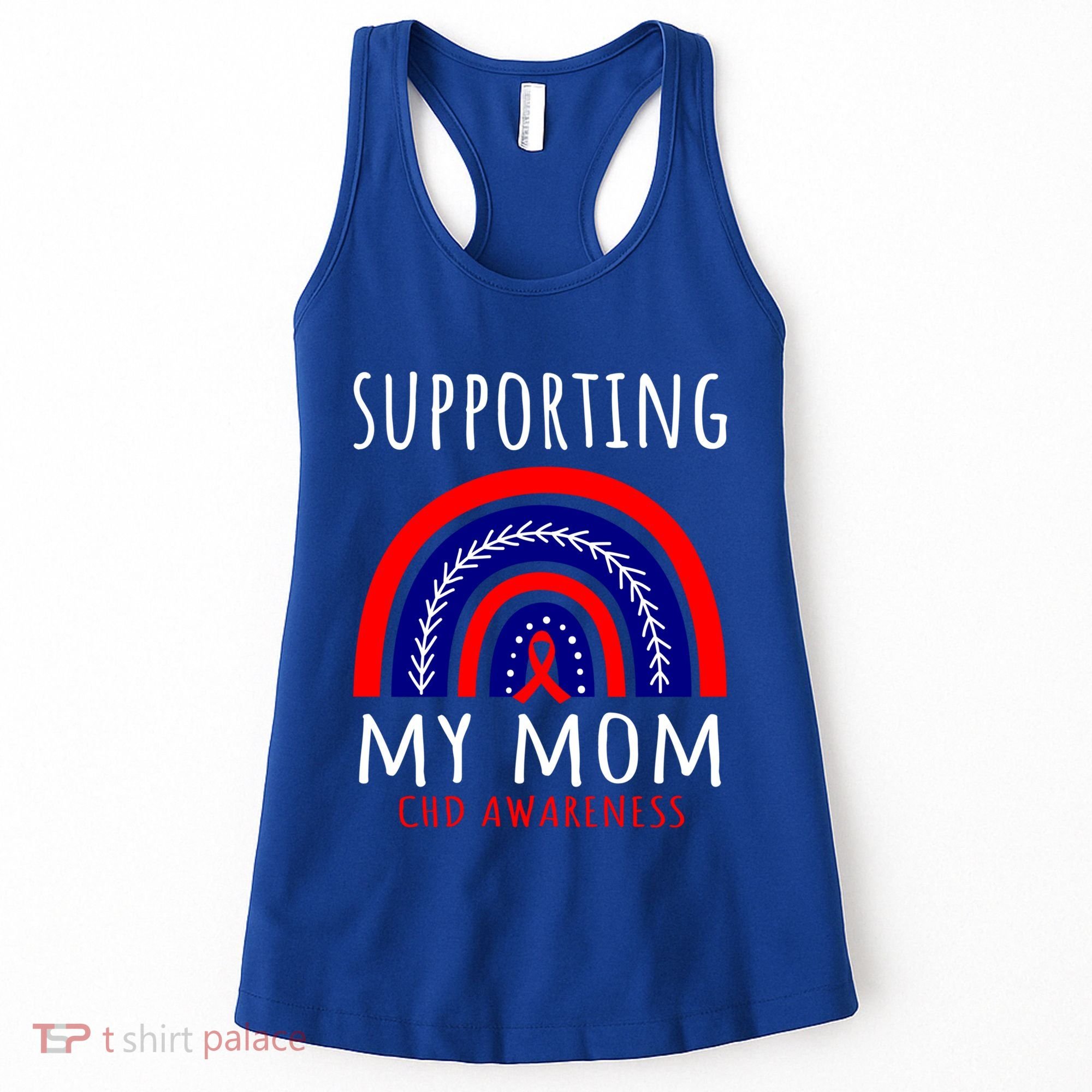 Support Squad Mom Chd Awareness Products Rainbow Graphic Great Gift Women's Tank Top