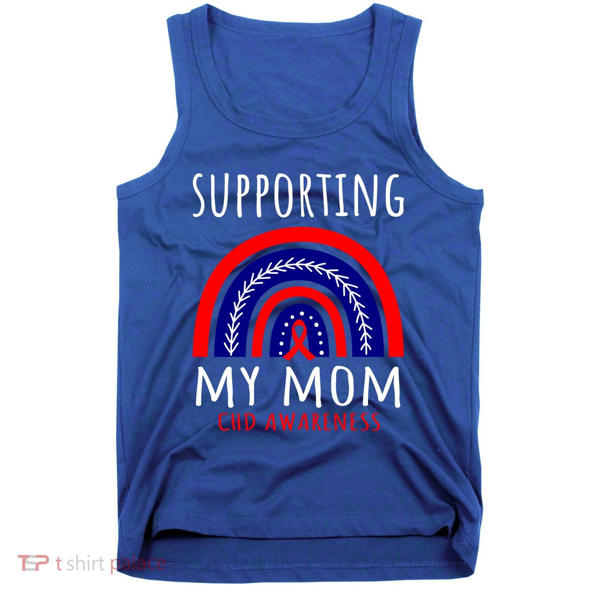 Support Squad Mom Chd Awareness Products Rainbow Graphic Great Gift Tank Top