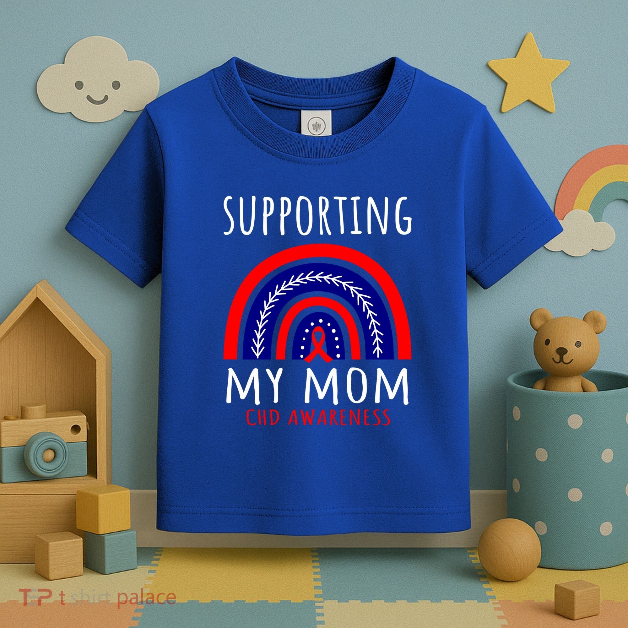 Support Squad Mom Chd Awareness Products Rainbow Graphic Great Gift Toddler T-Shirt