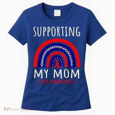 Support Squad Mom Chd Awareness Products Rainbow Graphic Great Gift Women's T-Shirt