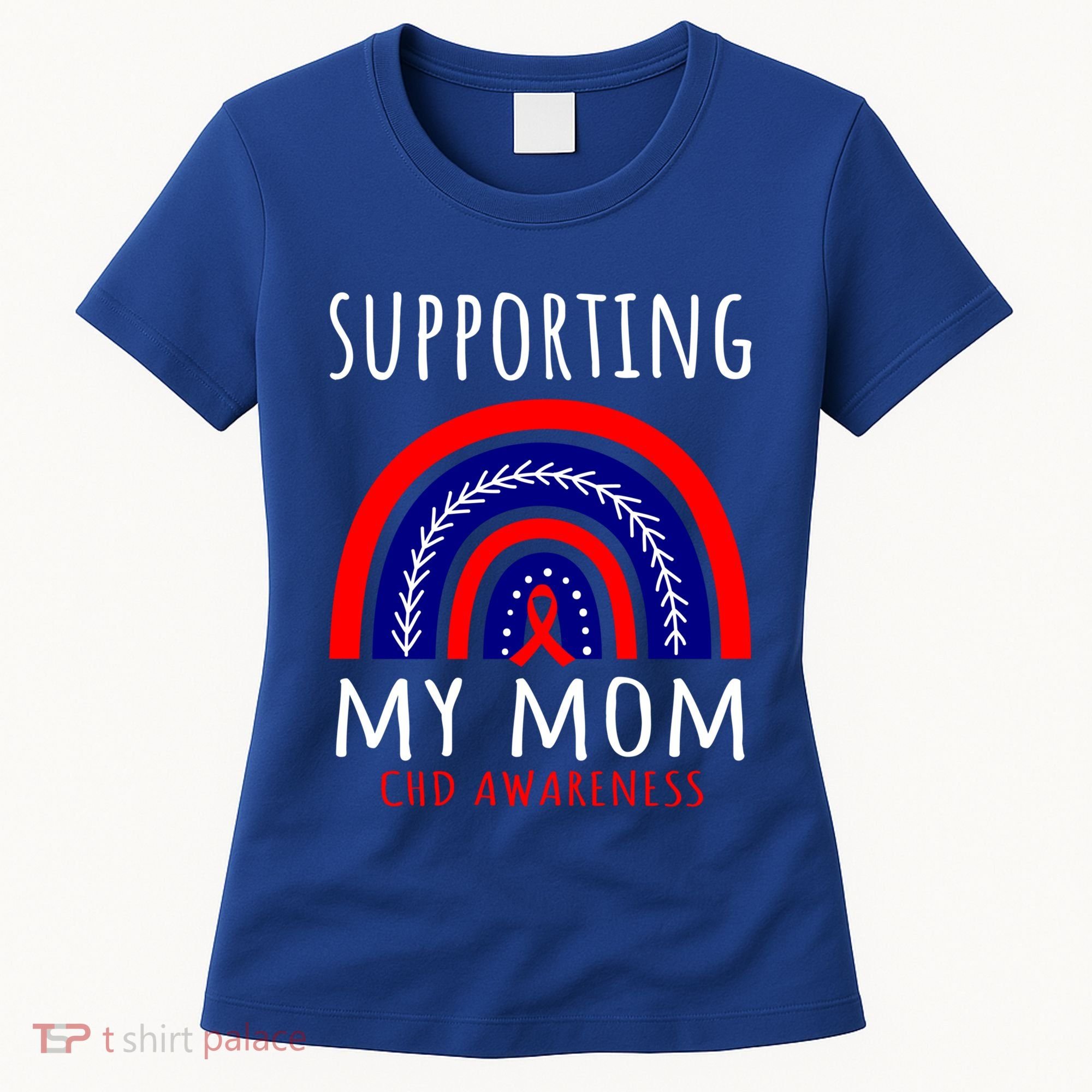 Support Squad Mom Chd Awareness Products Rainbow Graphic Great Gift Women's T-Shirt