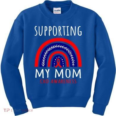 Support Squad Mom Chd Awareness Products Rainbow Graphic Great Gift Kids Sweatshirt