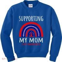 Support Squad Mom Chd Awareness Products Rainbow Graphic Great Gift Kids Sweatshirt thumb 0