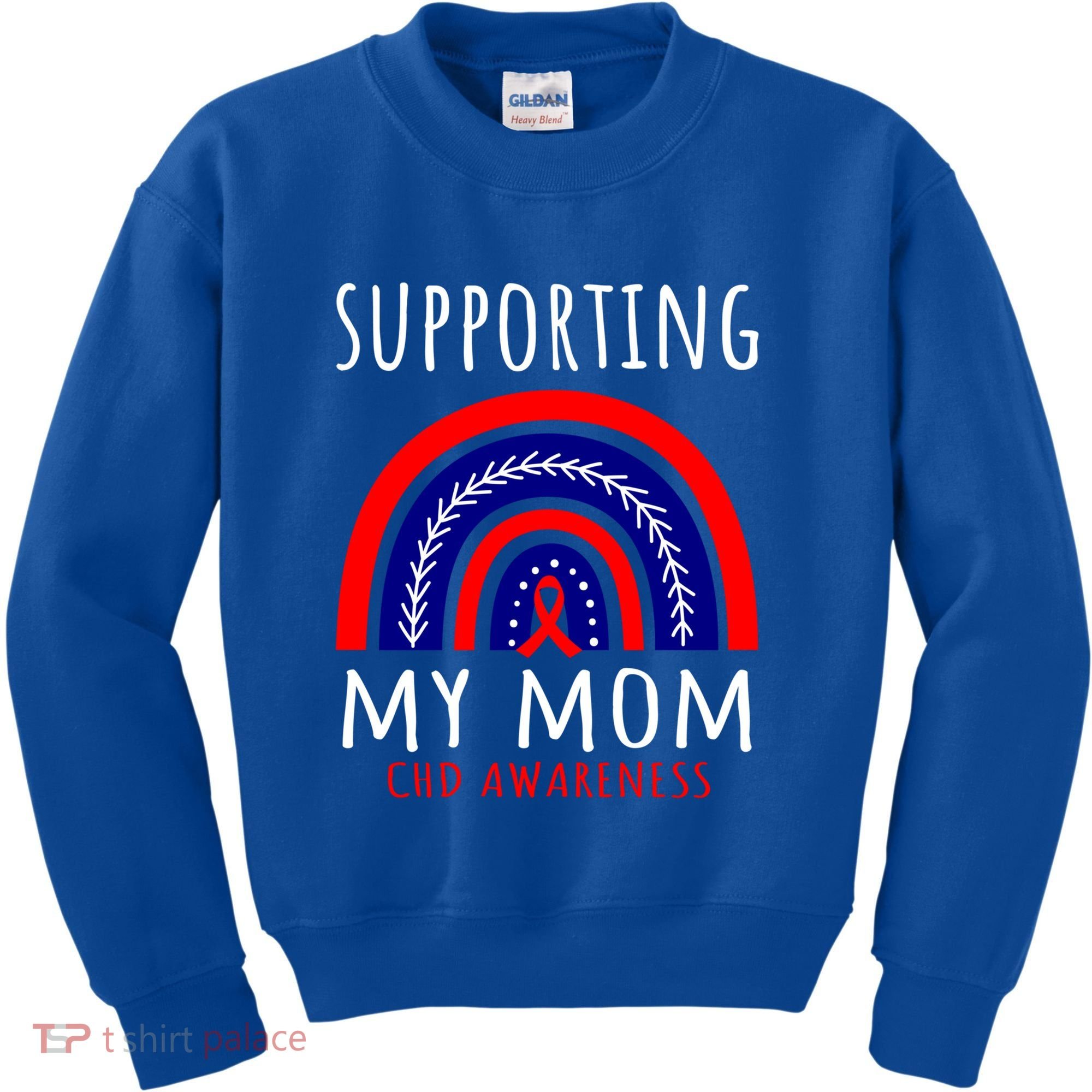 Support Squad Mom Chd Awareness Products Rainbow Graphic Great Gift Kids Sweatshirt