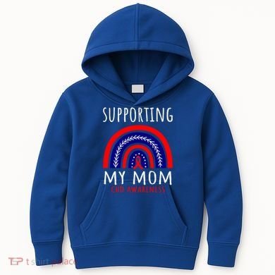 Support Squad Mom Chd Awareness Products Rainbow Graphic Great Gift Kids Hoodie