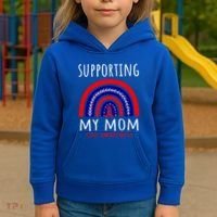 Support Squad Mom Chd Awareness Products Rainbow Graphic Great Gift Kids Hoodie thumb 3