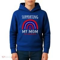 Support Squad Mom Chd Awareness Products Rainbow Graphic Great Gift Kids Hoodie thumb 4