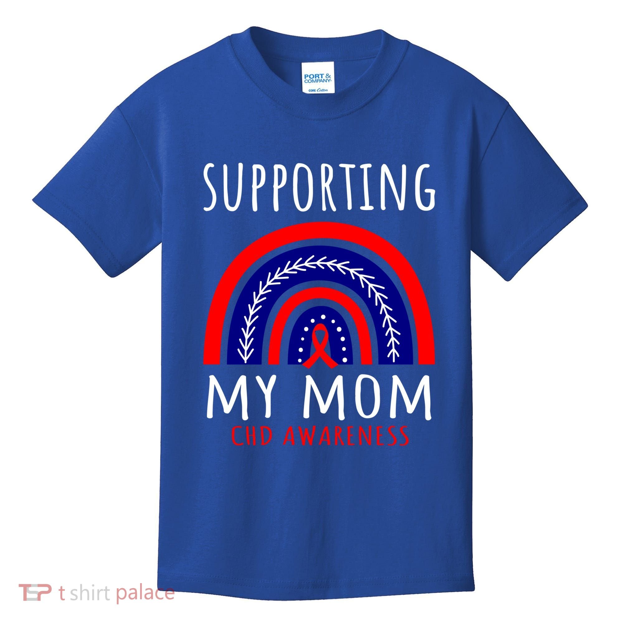 Support Squad Mom Chd Awareness Products Rainbow Graphic Great Gift Kids T-Shirt