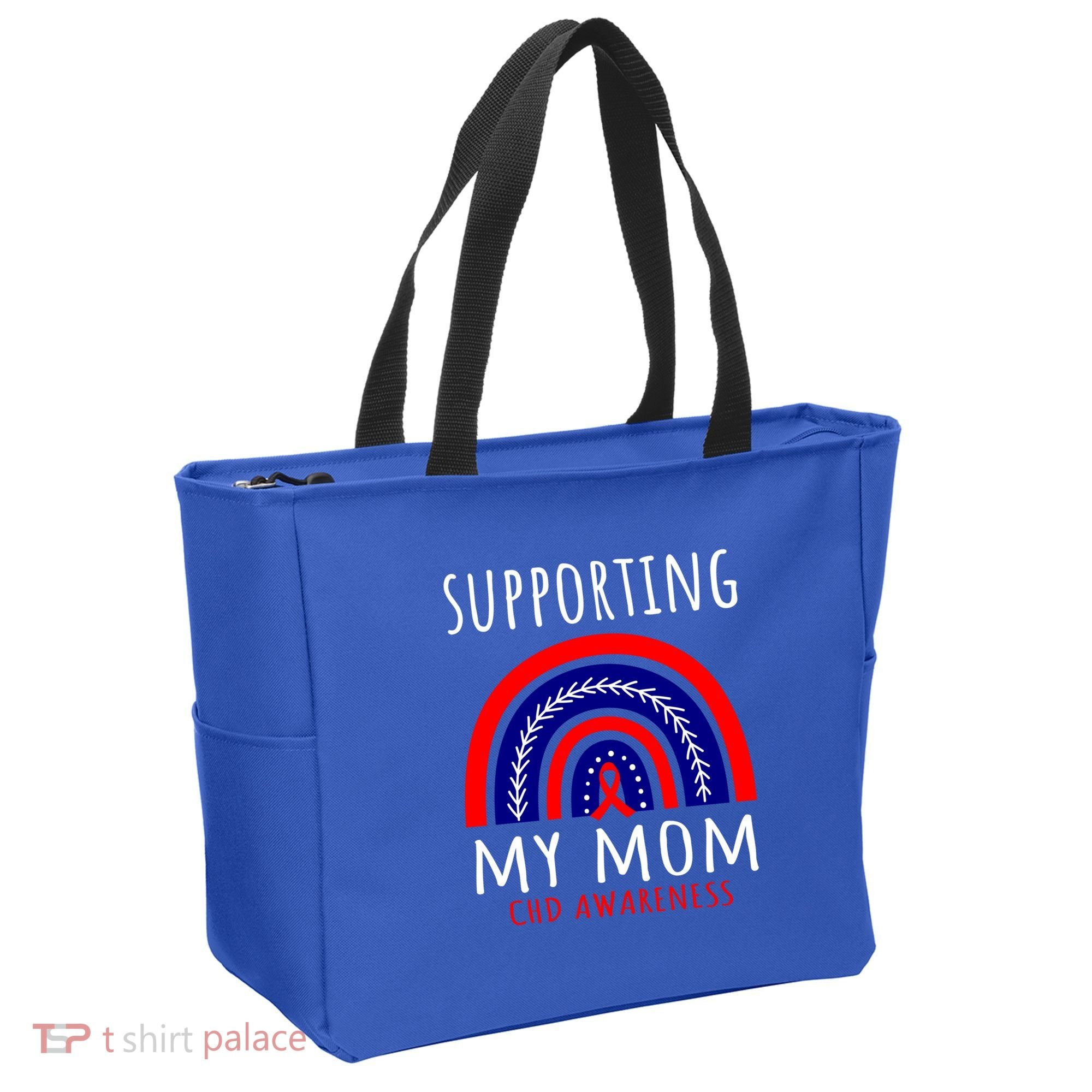 Support Squad Mom Chd Awareness Products Rainbow Graphic Great Gift Tote Bag