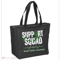 Support Squad Mental Health Awareness Heartbeat Ribbon Tote Bag thumb 2