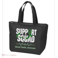 Support Squad Mental Health Awareness Heartbeat Ribbon Tote Bag thumb 3