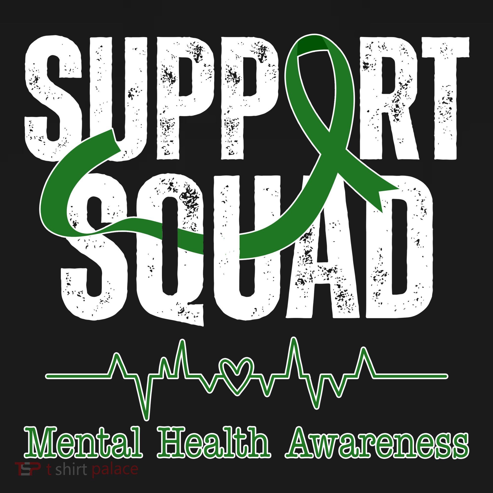 Support Squad Mental Health Awareness Heartbeat Ribbon Tote Bag